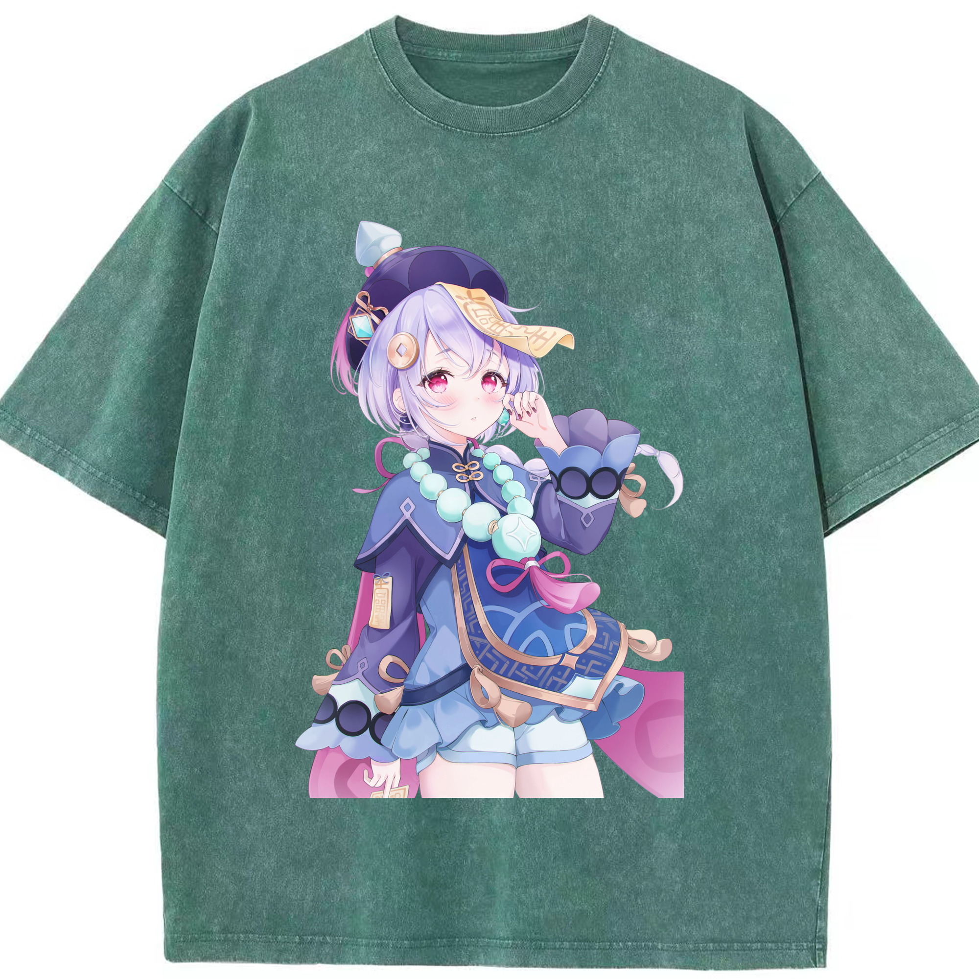げんし神 七七 なな  genshin Nana 綿100% ヴィンテージ風 半袖Tシャツ（フロントプリント）